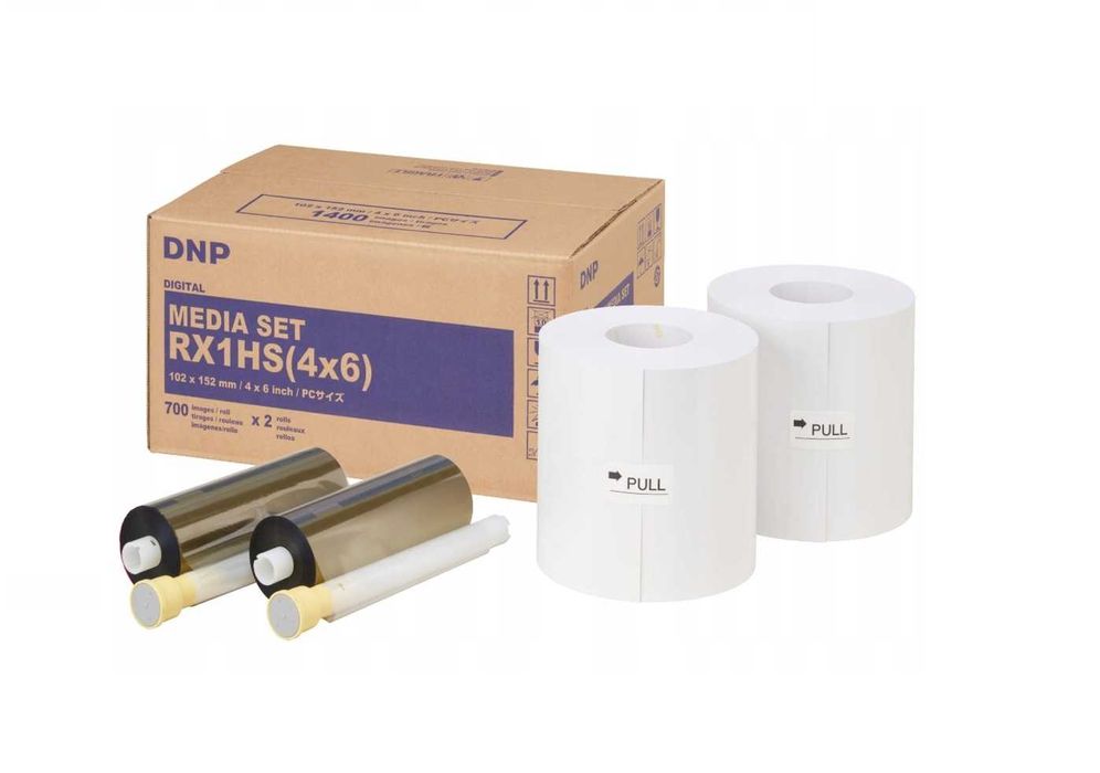 Papier x2 dwie rolki Folia DNP RX1 HS 10x15cm 4x6" drukarka DNP DS-rx1 / DS-rx1hs