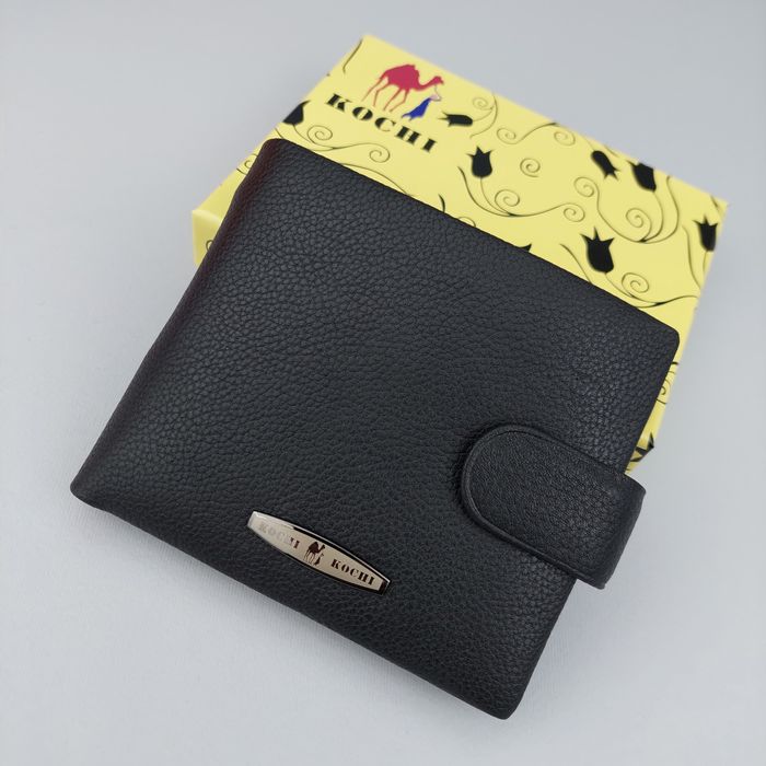 Гаманець чоловічий Kochi шкіряний кошелек мужской кожаный чёрный кожа