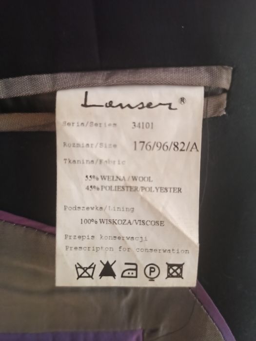 Garnitur męski Lanser czarny 176/96/82