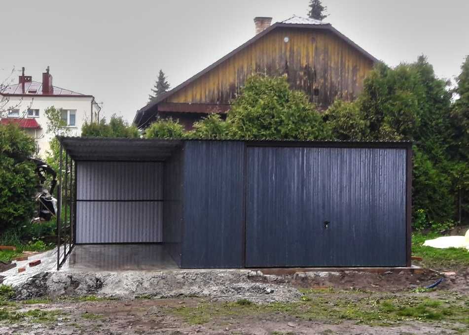 Garaż blaszany 4x5m brama uchylna blaszak ocynkowany TANIO