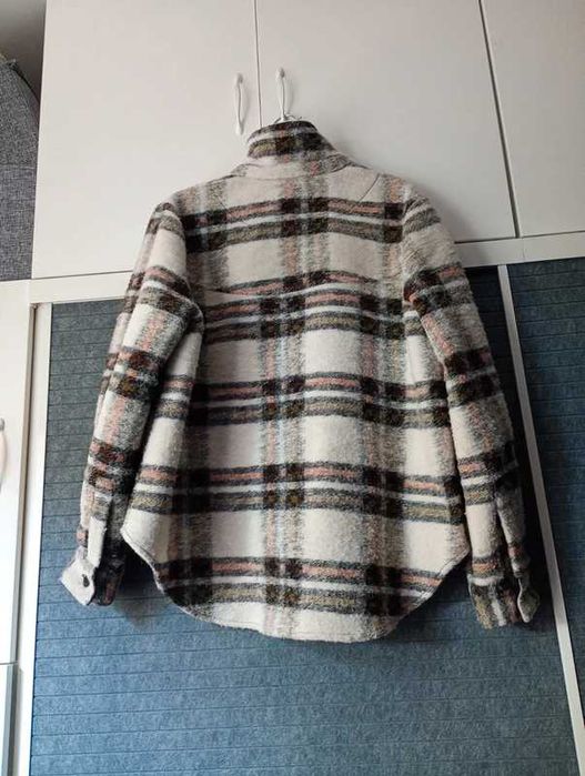 Wełniana kurtka bluza w kratę