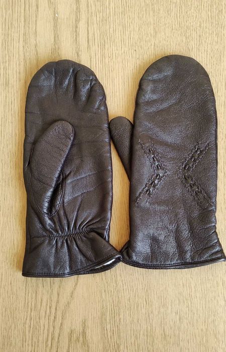 Рукавицы варежки женские кожаные