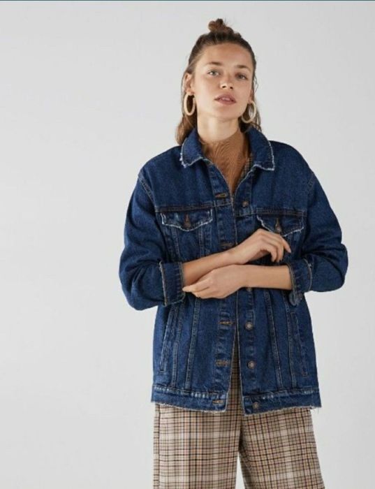 Джинсова куртка Bershka оверсайз джинсовка