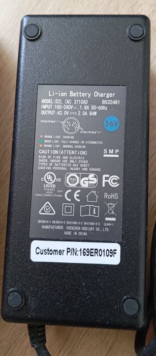 Carregador de bicicleta elétrica 36v