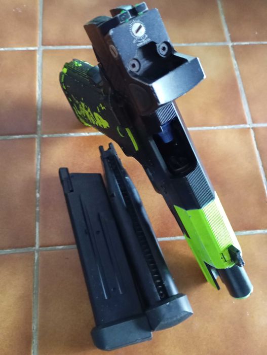 Airsoft highcapa Raven green gas shotgun lote