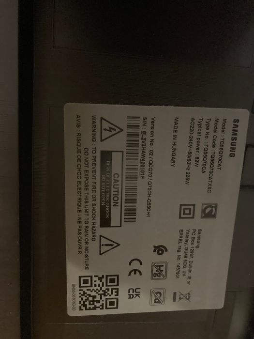 Televisão Samsung 55 polegadas com ecran partido