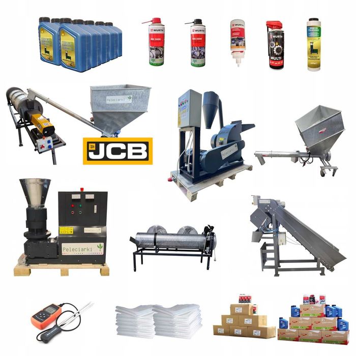 MEGA Linia Granulaty Suszarnia JCB Młyn Peleciarka 11 Workownica Pelet