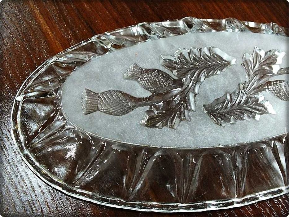 Stary Półmisek Śledziówka '' Osty '' HSG Ząbkowice Szkło Vintage PRL