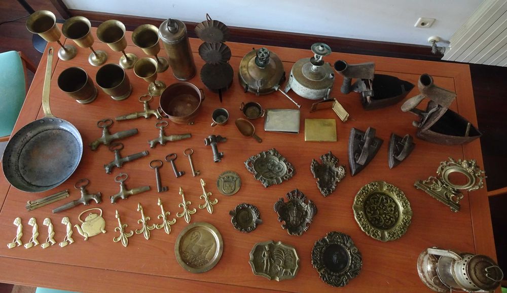 Peças Antigas Vintage (50 a 150 anos) em Cobre, Latão, Ferro Fundido, Chapa