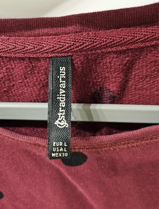 Bluzka bluza sweter stradivarius r. L bordowy w kropki