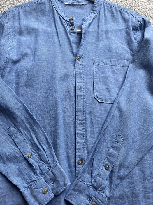 Koszula z domieszką lnu H&M