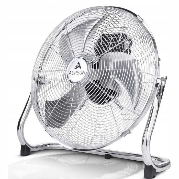 Wentylator Podłogowy AERSON Metal Chrom 50cm 75W 97m3/min Obrotowy