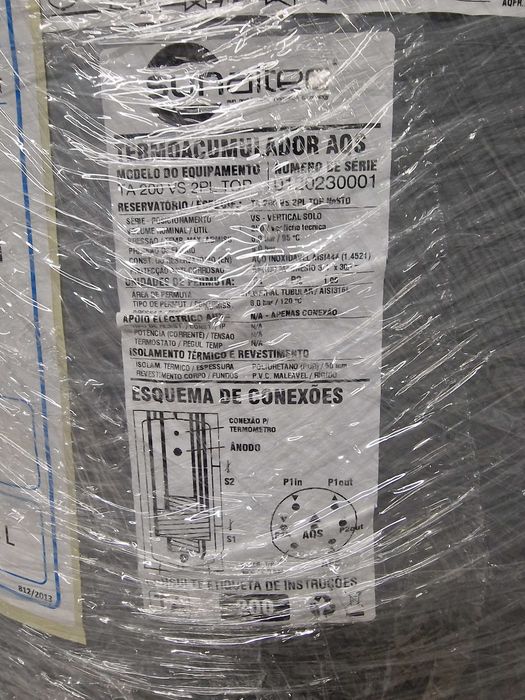 Depósito água AQS inox com solar 200L NOVO