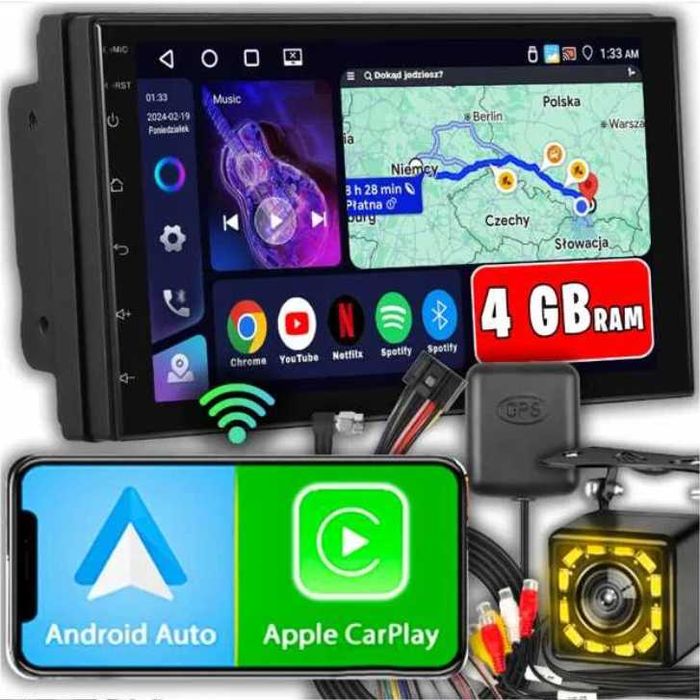 Android 15-4/64 GB CARPLAY Android auto GPS WIFI USB BT RDS 2 DIN 7"