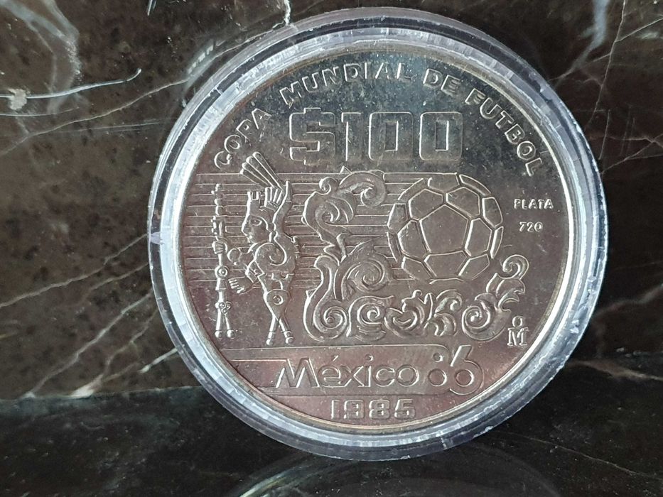 100 dolarów 1985 Meksyk moneta srebrna 31,1 gr