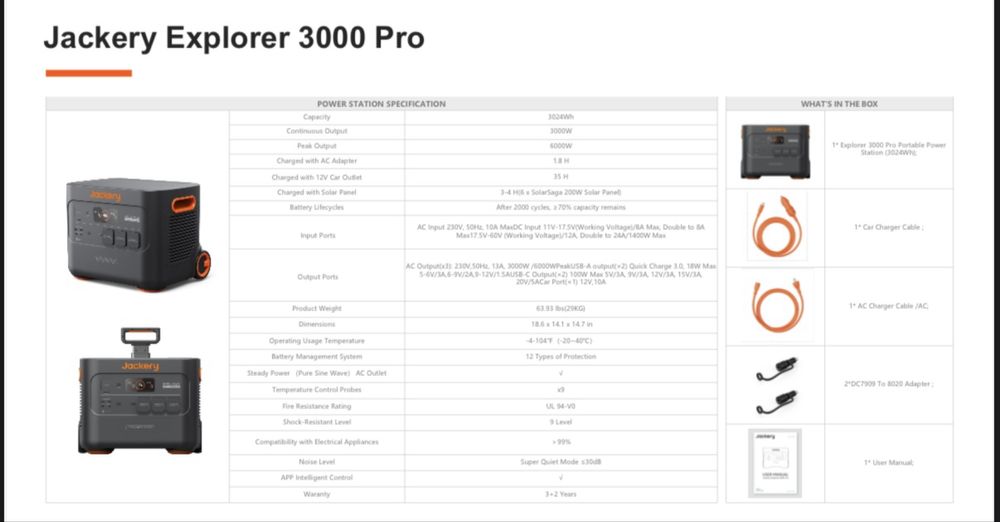 Jackery Explorer 3000 Pro