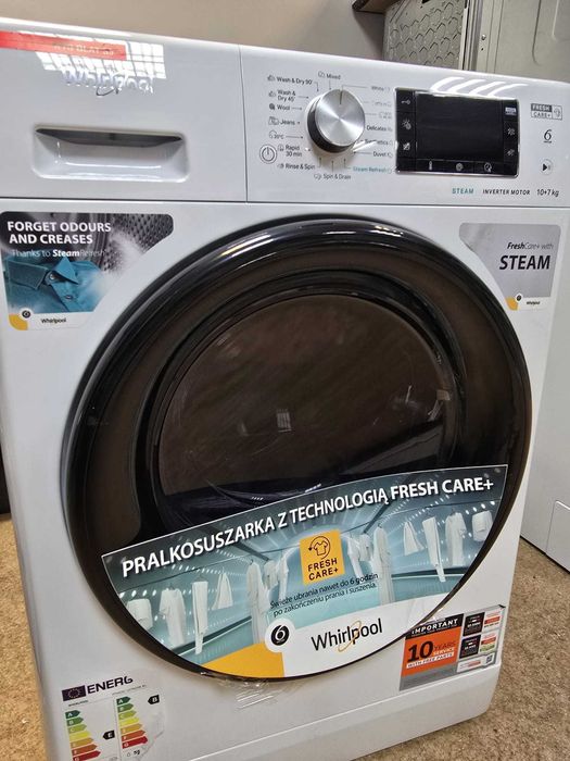Nowa Pralko-suszarka Whirlpool FFWDD10762 gwar 2 lata S9