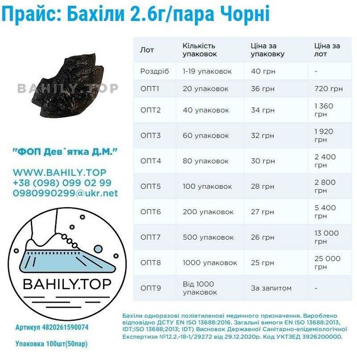 бахилы топ цветные
