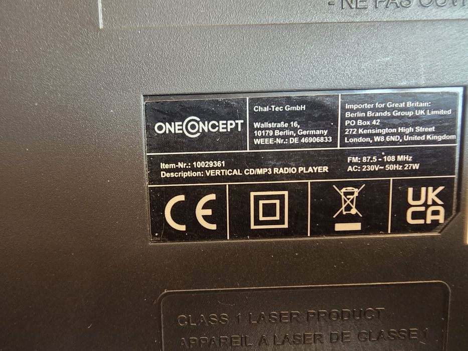 Стереосистема OneConcept V-15 FM/CD/USB/AUX 10029361