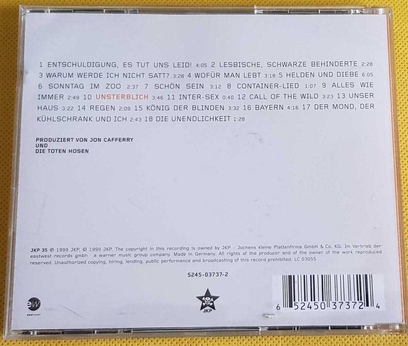 Die Toten Hosen Unsterblich CD Punk Rock