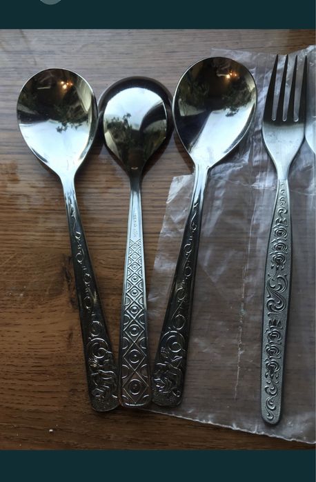 Набор Набір Столовый/приборы—Чеканка с Чернением—Вольнянск—СССР