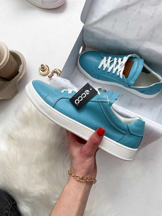 ЦЕНА БЫЛА 3000!Женские брендовые кеди голубые,красивые кроссовки Ecco