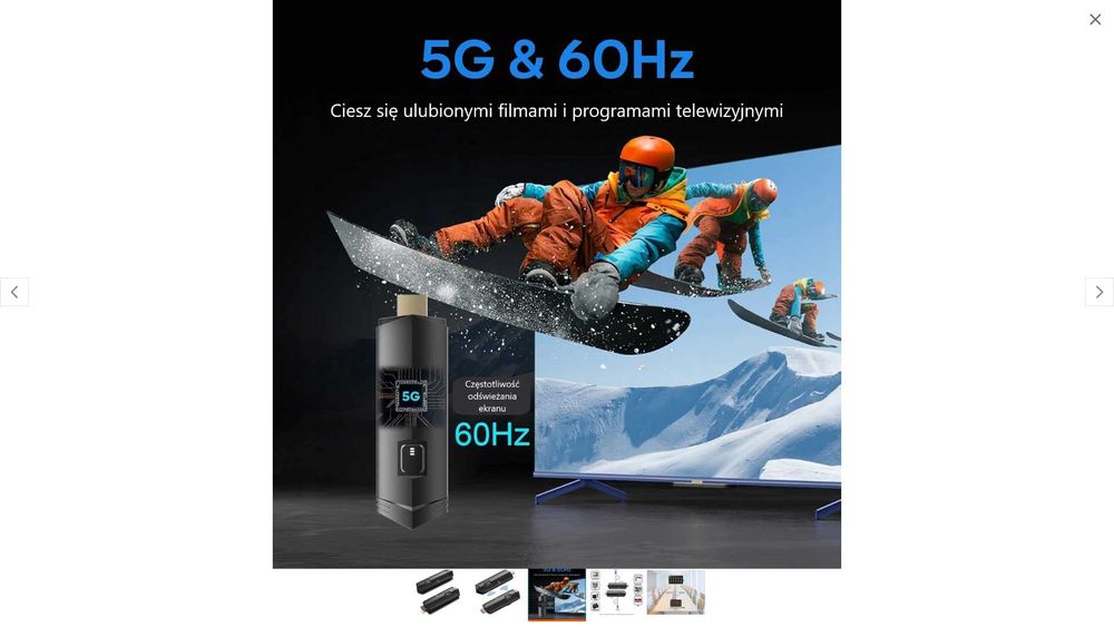 Bezprzewodowy nadajnik i odbiornik HDMI obsługuje 1080p HD HDMI, 2,4/5