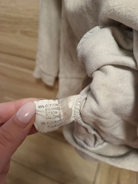Damska beżowo szara bluza na suwak z kapturem M/L 38/40