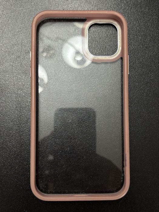 capa transparente/cor de rosa para iphone 11