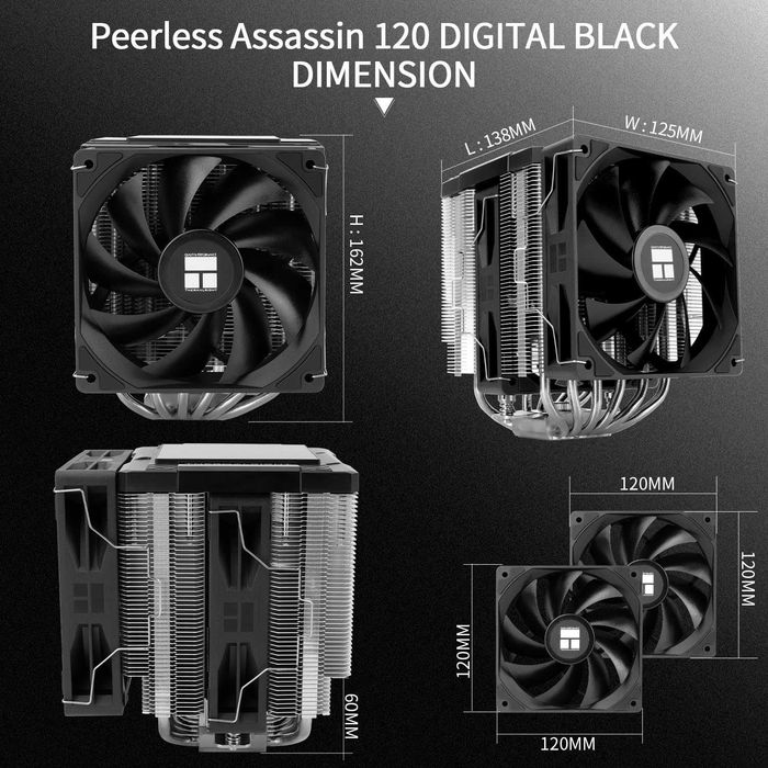 Chłodzenie procesora CPU Thermalright Peerless Assassin 120 Digital Black