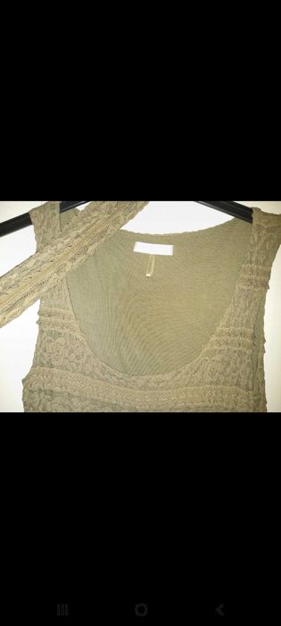 Vestido justo verde (caqui), com echarp igual - S - Promod