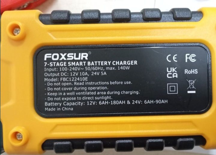 Автоматичний зарядний пристрій Foxsur 12V 10A/24V 5A з відновленням
