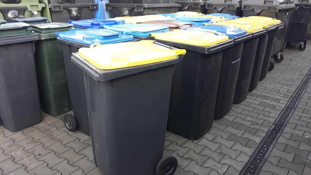 Kosz na śmieci 240 litrów solidny gruby plastik