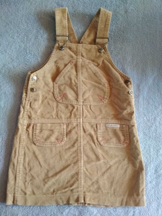 Sukienka sztruksowa na szelkach dla dziewczynki r. 104 Cotton Colour