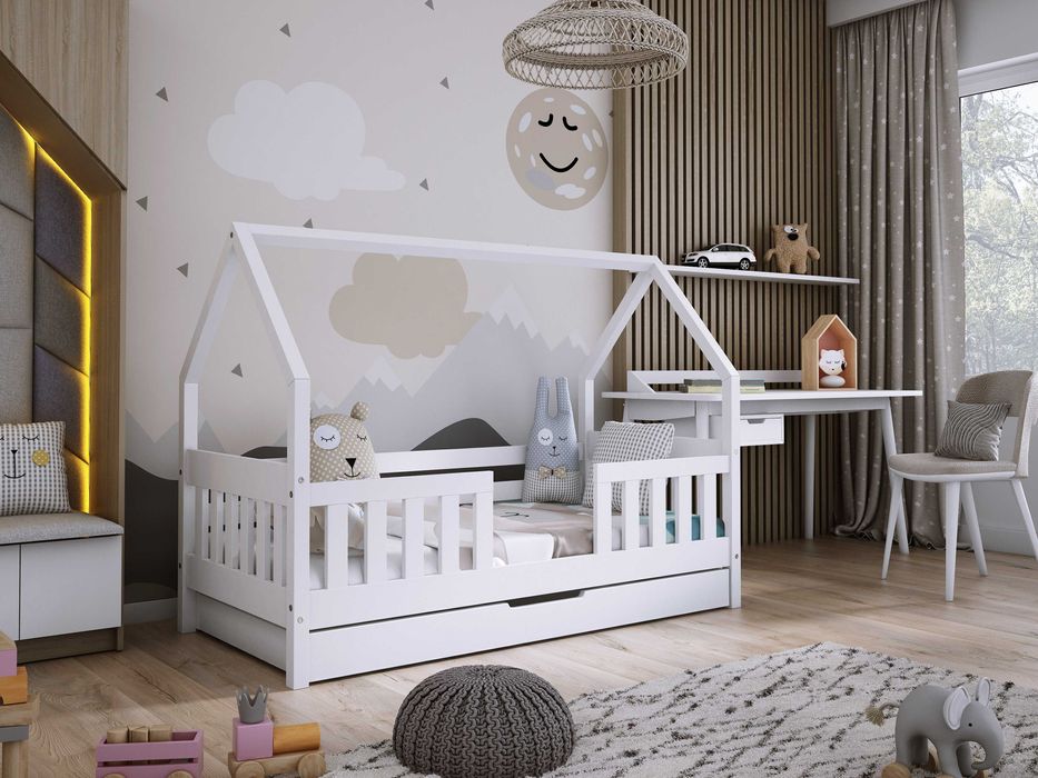 Łóżko dziecięce domek DYZIO 160x80 cm z materacem w cenie!
