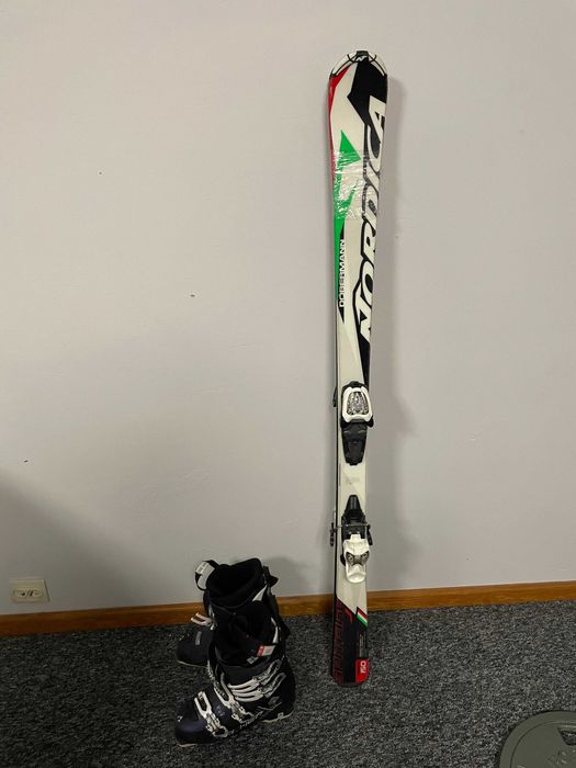KOMPLET Narty Nordica Dobermann 150 + Buty Fischer 80XTR 260/265-308mm