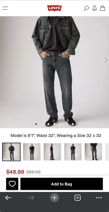 Levi’s 555 96 RELAXED STRAIGHT JEANS 36/30