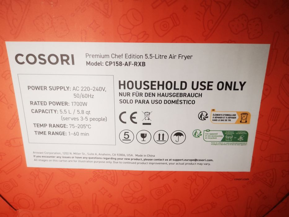 Fritadeira sem Óleo COSORI Premium Chef Edition (5.5L - Preto