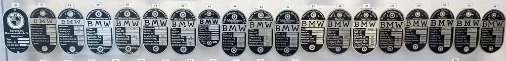 TABLICZKI ZNAMIONOWE do motocykli BMW zabytkowych (wybór)