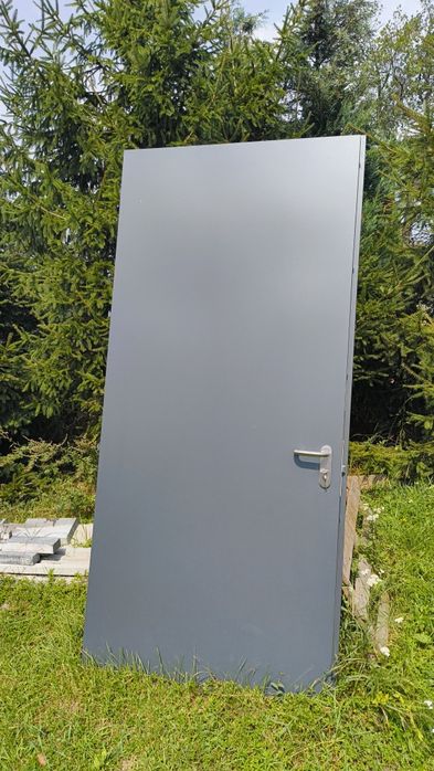 Solidne drzwi techniczne stalowe 240x112 cm + klamka i klucze