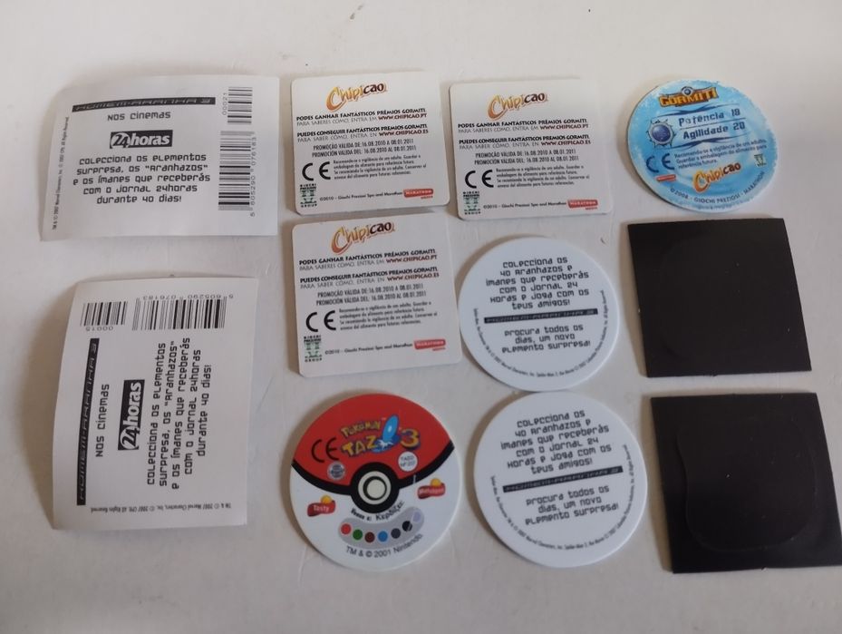 (J) Tazos de vários temas