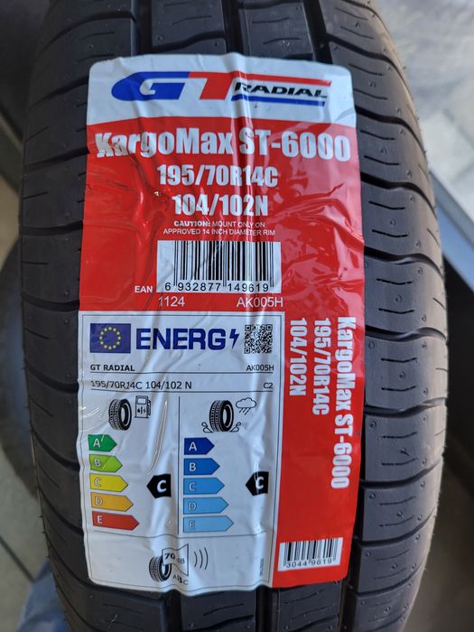 Opony 195/70R14C 104/102N GT Radial Kargomax ST-6000  przyczepa  lawet