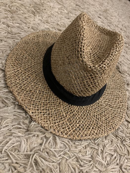 Шляпа капелюх з соломи зі стрічкою федора унісекс