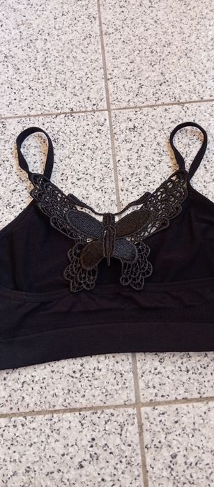 Soutien preto S/M com borboleta