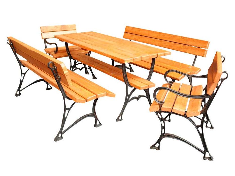 KOMPLET ZESTAW OGRODOWY Kowal Królewski producent mebli drewnianych