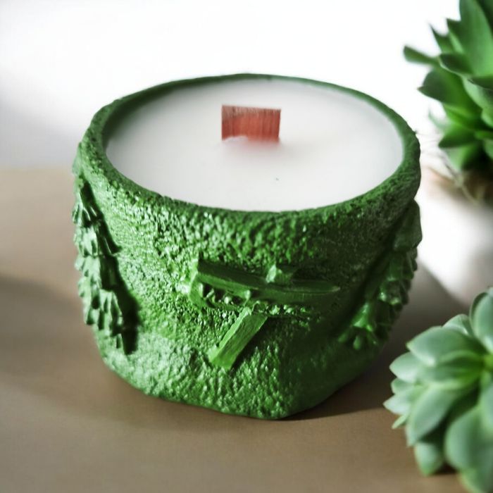 Castiçal para vela pavio madeira