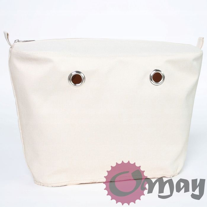 Naturalny Organizer OBAG URBAN len kremowy beżowy 2 kieszenie VIP OMAY