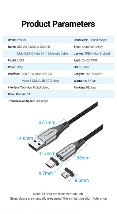 Ugreen, Vention, Baseus, etc, - зарядные/дата кабели, HUB USB A