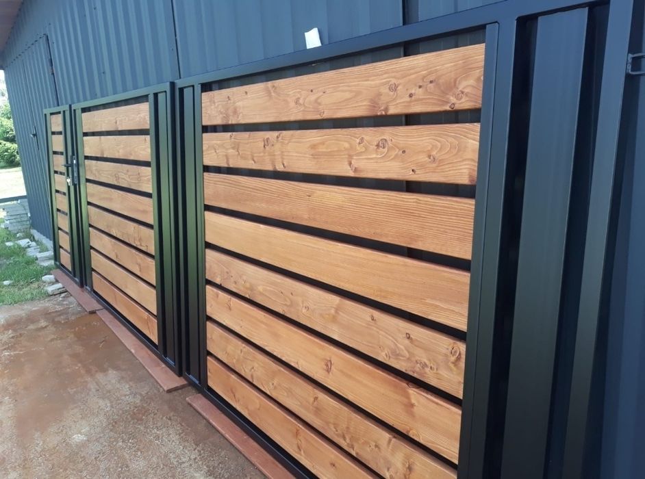 Brama dwuskrzydłowa wraz z furtką