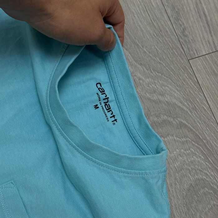 Блакитна футболка Кархартт Heavy Carhartt Pocket, Розмір М
